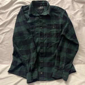 Wind River Flannel Shirt Buffalo Plaid Green & Black Men's S